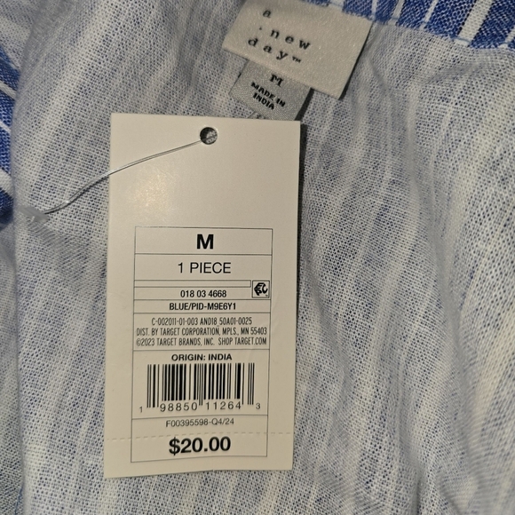 Womens A New Day Blue and White Sleeveless Sundress, Medium, NWT!! - Picture 3 of 3